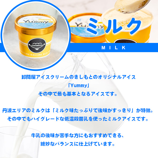 ice_kishimoto's tweet image. アイスクリームのきしもとでは、長年アイス問屋として積み重ねてきた知識と感覚を集結して作り上げた、「問屋が考えたウマいアイス」を製造・販売中!ウマいと思ったものだけが並ぶ「Yummy(ヤミー)」シリーズをぜひ! #アイスクリームのきしもと #アイスクリーム #アイス好きと繋がりたい