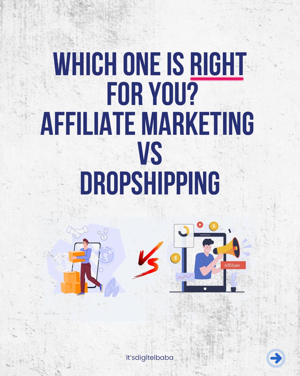 sandywisdom's tweet photo. Confused between Affiliate Marketing and Dropshipping?
Both are great ways to earn online, but they work differently. Affiliate marketing earns you commissions by promoting products, while dropshipping lets you sell without stocking inventory. Which one suits you best? Let’s discuss!