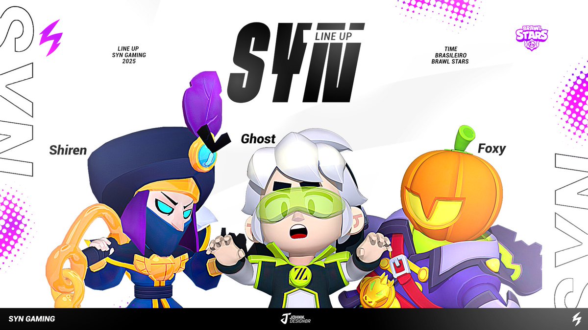 SynG4ming's tweet photo. Nova organização de Brawl Stars chegou ao cenário! Junto com esse grande início de org temos a honra de anunciar nossos jogadores @shirenbs @zFoxy_bs @GhosstBs em nossa org. #GOSYN https://t.co/lyzq0mm4fM