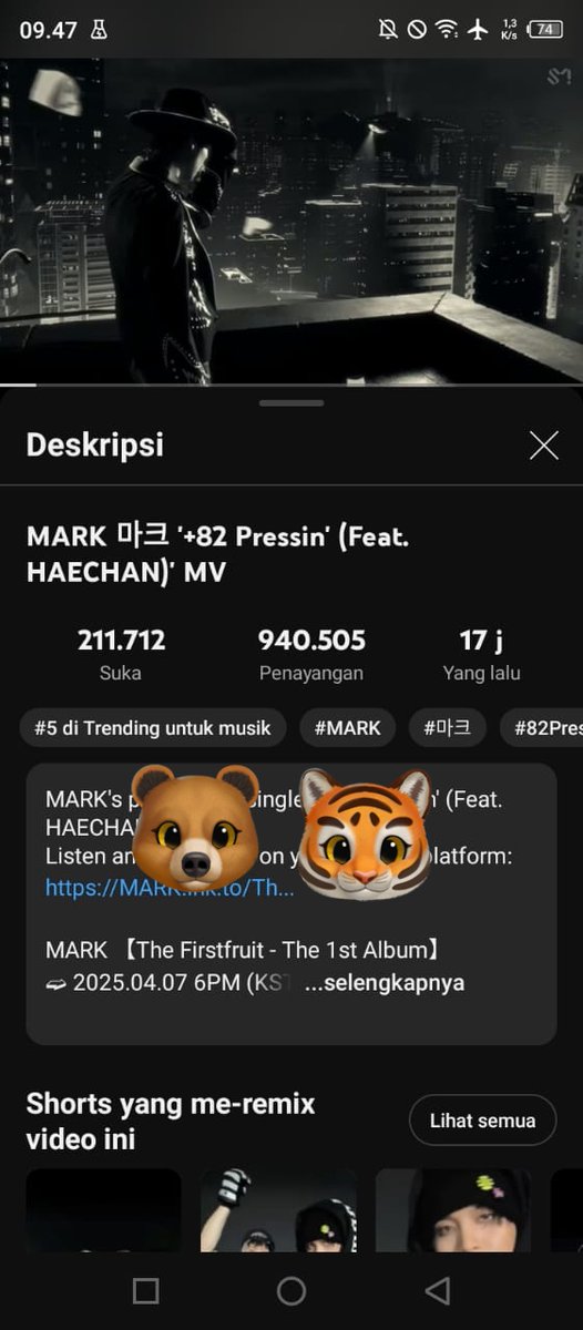 STREAMING +82 PRESSIN’

MARK ft. HAECHAN - +82 Pressin’ MV
🔗 youtu.be/dAvDMSPt7BM

‼️Don’t Break the Chain!‼️

#MARK_82Pressin
#HaechanFirstFeaturing
#MarkFtHaechan
#마크랑_해찬이랑_82pressin