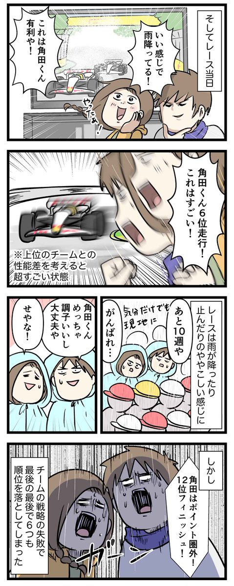 角田裕毅くんという
すごいF1ドライバーを応援する夫婦の話

#コミックエッセイ
#漫画が読めるハッシュタグ 