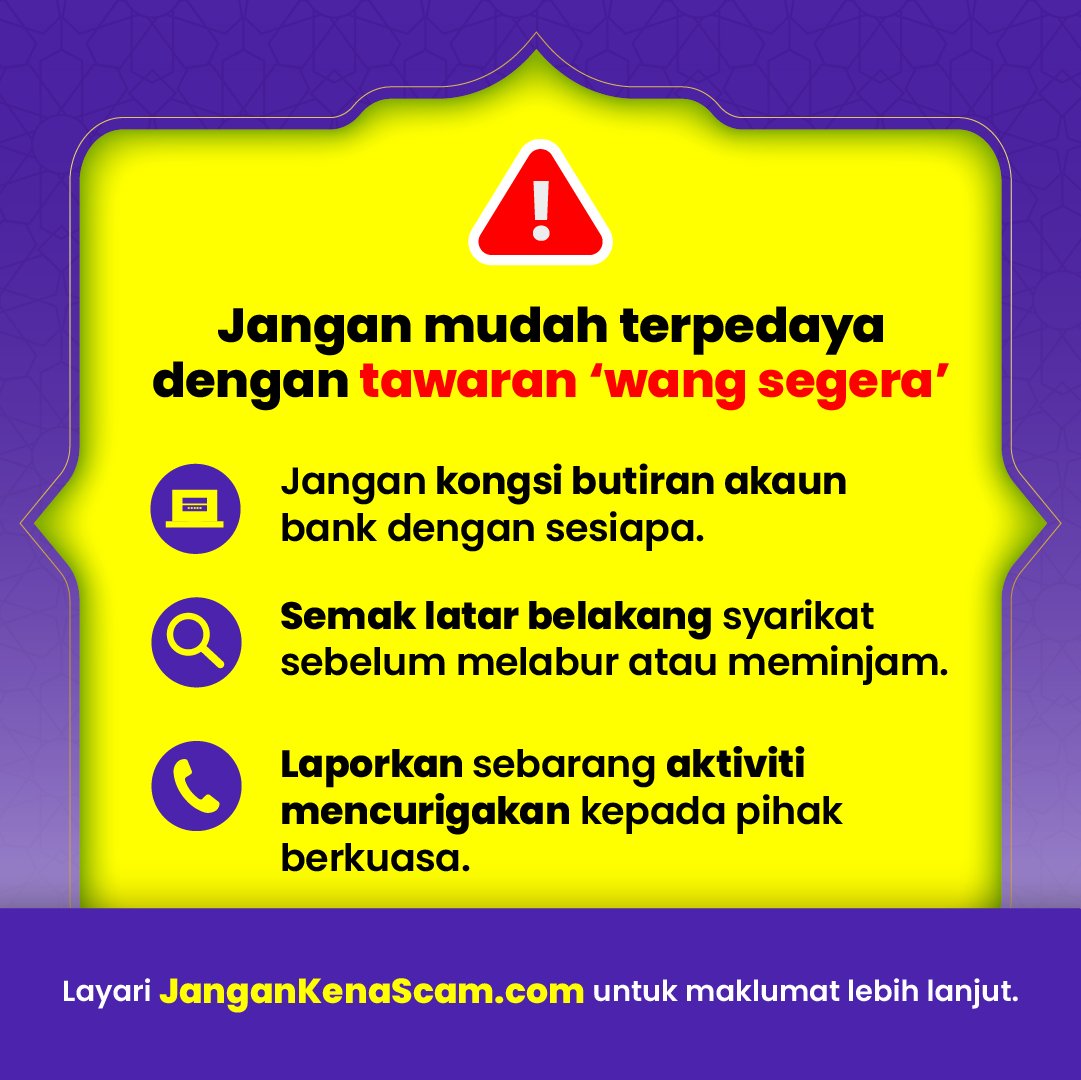CIMBMalaysia's tweet image. Ingin tahu perkembangan dan berita terkini tentang taktik scam terbaharu? Ikuti @jangankenascamofficial di Instagram.
#MovingForwardWithYou