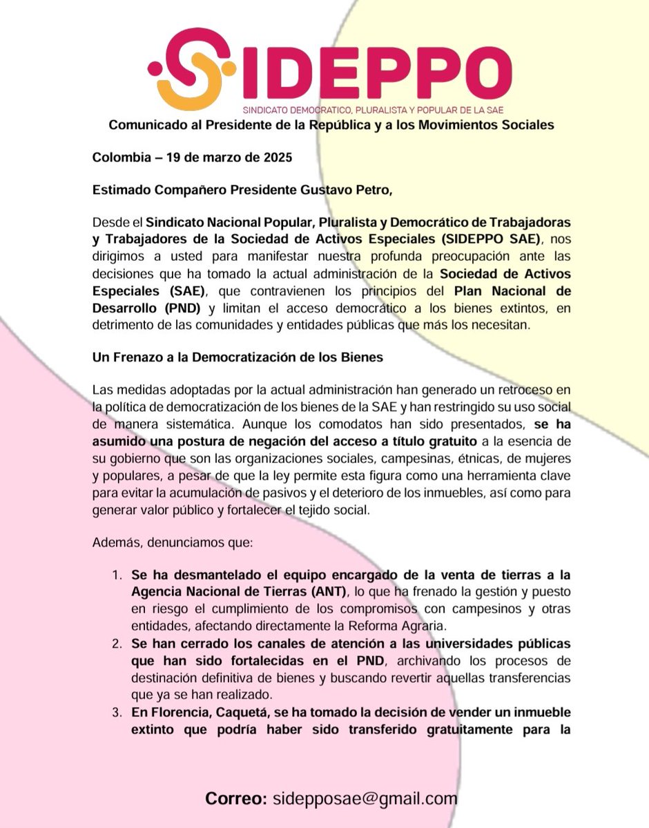 sideppo's tweet photo. @petrogustavo @DanielRMed @GustavoBolivar @MinAgricultura @Mineducacion @MintrabajoCol @ADR_Colombia @infopresidencia @DAFP_COLOMBIA @activosSAE https://t.co/0uVkVCLm9V