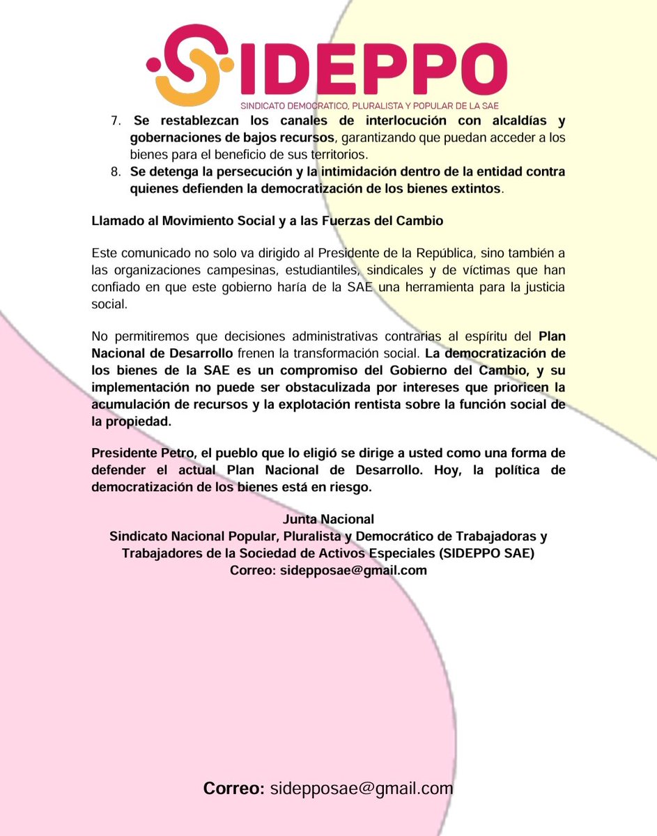 sideppo's tweet photo. @petrogustavo @DanielRMed @GustavoBolivar @MinAgricultura @Mineducacion @MintrabajoCol @ADR_Colombia @infopresidencia @DAFP_COLOMBIA @activosSAE https://t.co/0uVkVCLm9V