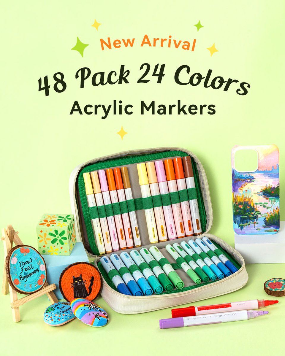 🎉 Ohuhu Acrylic Markers 24 Colors, 48 Pack!

Now stocked in most warehouses! Available on Ohuhu’s website &amp; Amazon US, EU, UK, CA, IN! ✨

🛍 Shop now:
Amazon: amzn.to/4bAq3az
Website: bit.ly/4hMSEuC

Featuring 3 tip varieties: 24 fine-tip + 24 reversible (round