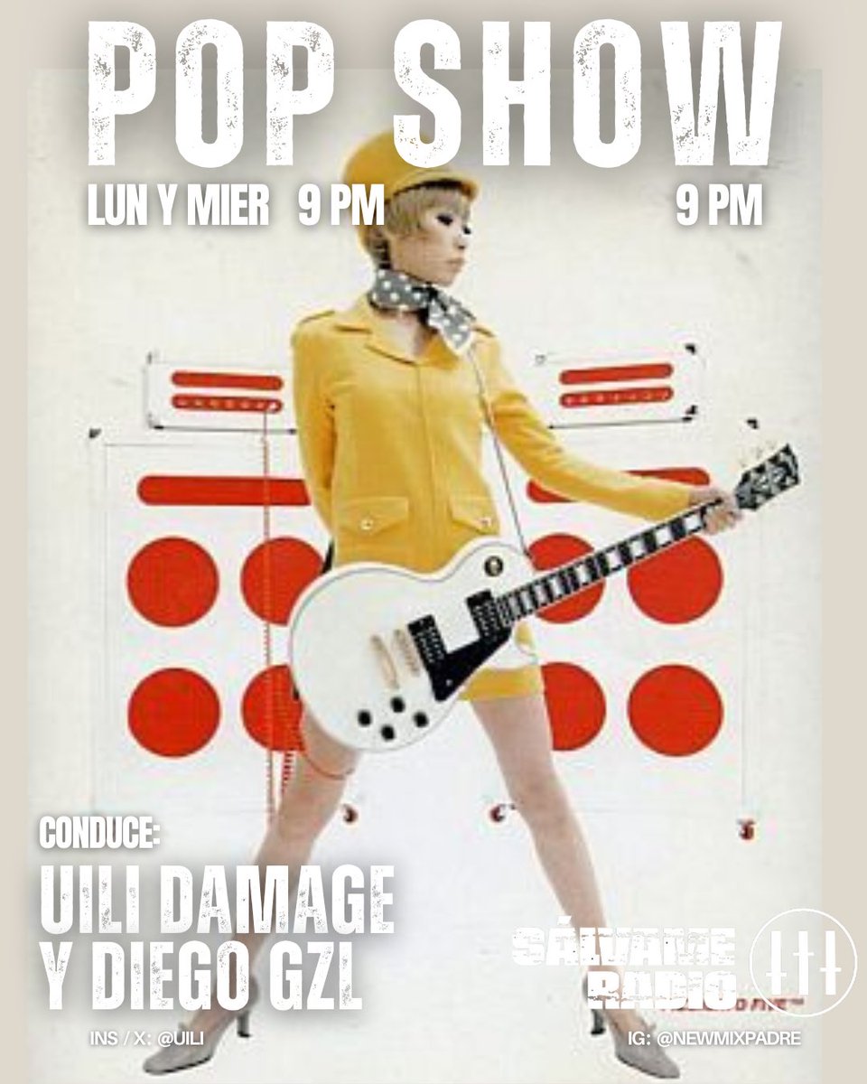 9 PM |  Comunícate con <a href="/uili/">★ uili ★</a> Damage y Diego Gzl @elvital usando #PopShow 

💊 Escúchalo en vivo o en su versión resucitada a la hora que quieras.

salvameradio.com/links