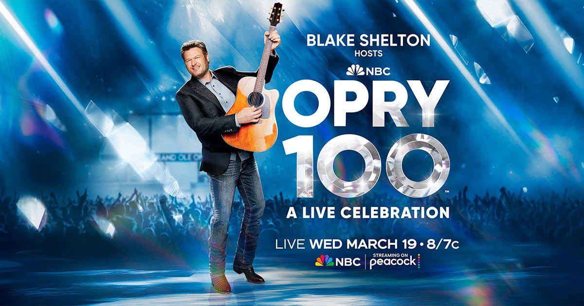 Tune in TONIGHT for “Opry 100: A Live Celebration” at 8/7c on NBC and Peacock TV! 💙 #Opry100