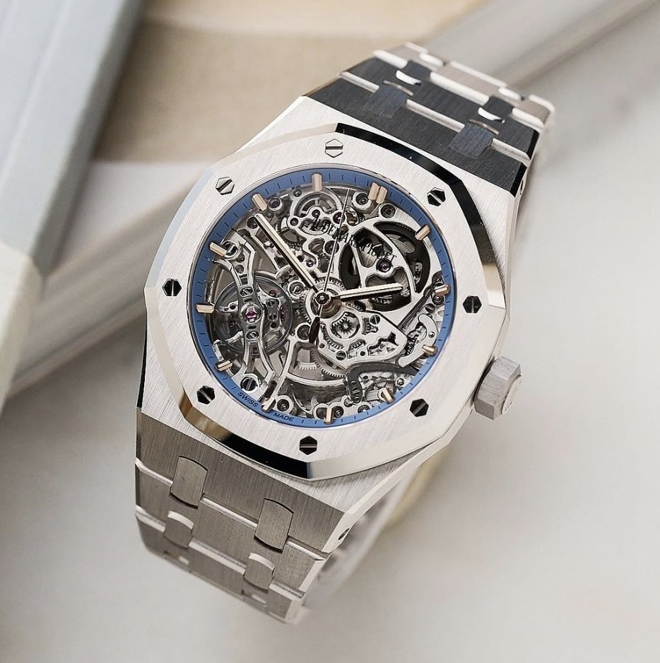 GlobalWatchClub's tweet photo. Audemars Piguet Royal Oak Double Balance Wheel Openworked Ref. 15467BC https://t.co/fBu1DLZFHQ