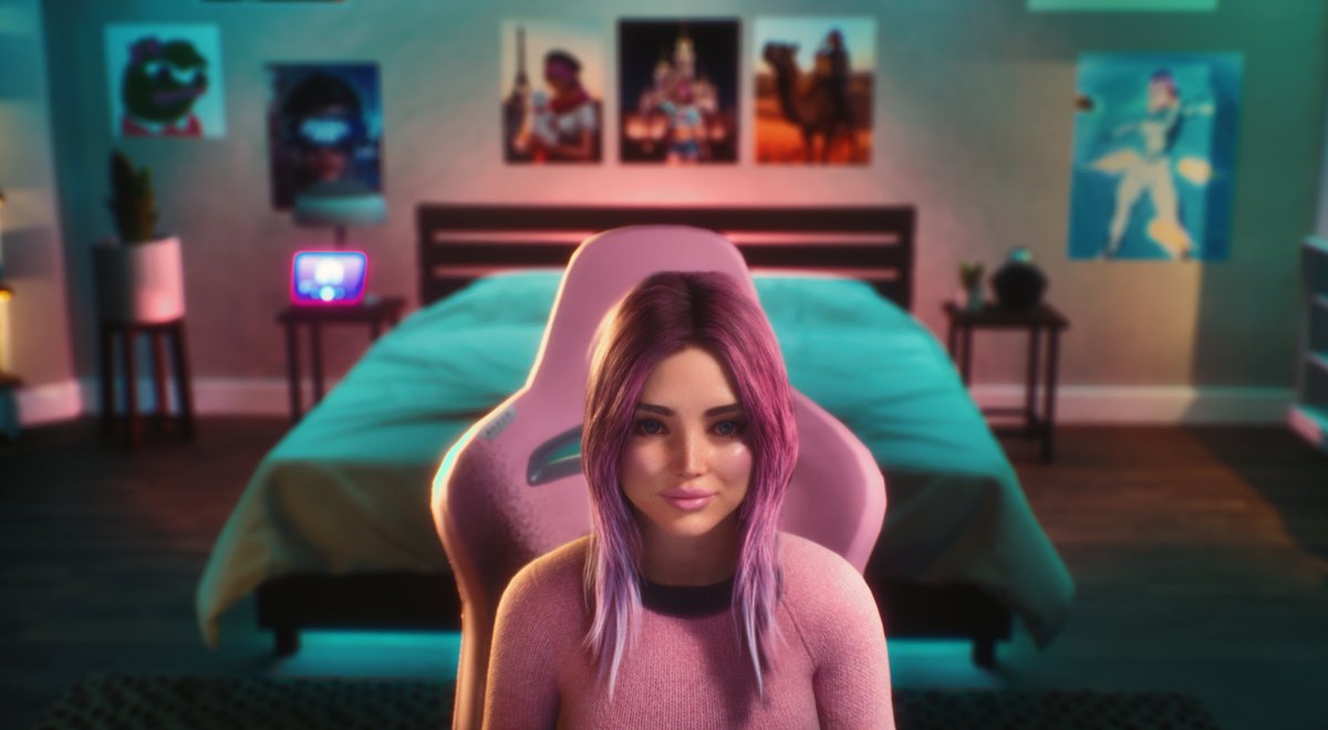 SynchroVerseAI's tweet photo. Aria is almost ready for her big debut! 

This is how she'll look on Twitch 😍

Make sure to follow her: https://t.co/ifktWgIDCM https://t.co/9Ymn2BHfVy