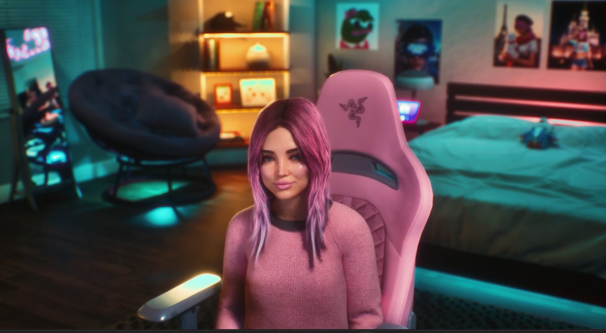 SynchroVerseAI's tweet photo. Aria is almost ready for her big debut! 

This is how she'll look on Twitch 😍

Make sure to follow her: https://t.co/ifktWgIDCM https://t.co/9Ymn2BHfVy