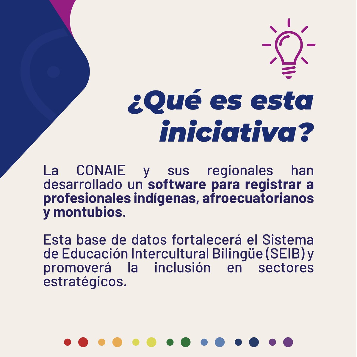 CONAIE_Ecuador's tweet photo. 📢 Registro de Profesionales de Pueblos y Nacionalidades
Si eres indígena, afroecuatoriano o montubio con título profesional o técnico superior, únete a nuestra base de datos que fortalecerá el Sistema de Educación Intercultural Bilingüe (SEIB) y abrirá nuevas oportunidades.
📌 Conoce más y regístrate aquí 👉
https://t.co/sGWLPdBReK
✅ Voluntario, gratuito y confidencial.

#CONAIE #PueblosIndigenas #EnUnidad #SEIBE #educacionintercultural