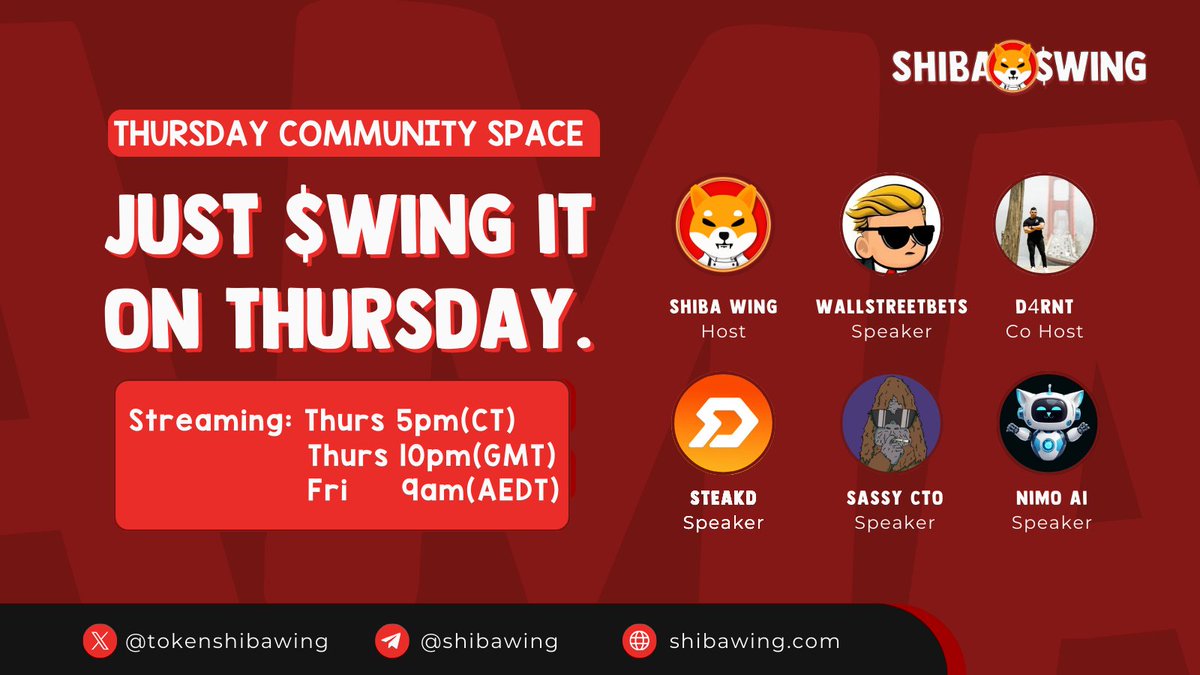 tokenshibawing's tweet image. Set your reminders $WING fam

Wings are hot 🔥

x.com/i/spaces/1YpKk…