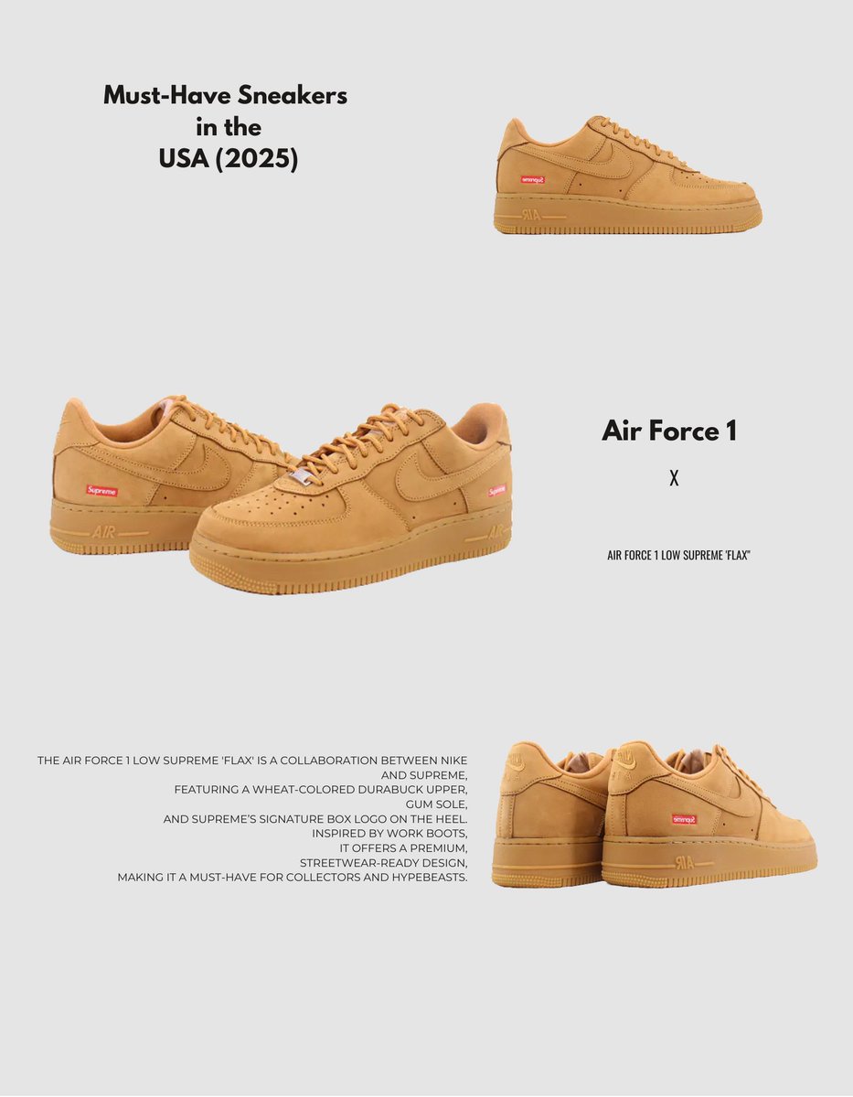 LegacyAirForce's tweet photo. Air Force 1 Low Supreme 'Flax"| Limited Stock

🛒 Shop now: https://t.co/fLViUZn5n2

#SupremeNYC
#NikeAF1
#AirForce1Flax
#SupremeHype
#SneakerheadsUSA
#StreetwearCulture
#HypebeastUSA
#SneakerResell
#KicksOnFire
#WheatAF1 https://t.co/9On2FCuRnl