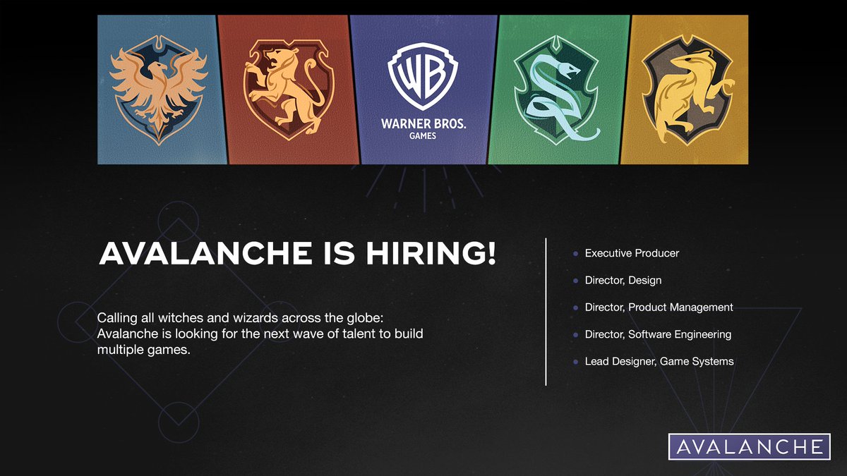 We're hiring! Calling all witches and wizards across the globe: Avalanche is looking for the next wave of talent to build multiple games.

avalanchesoftware.com/en/careers#ope…