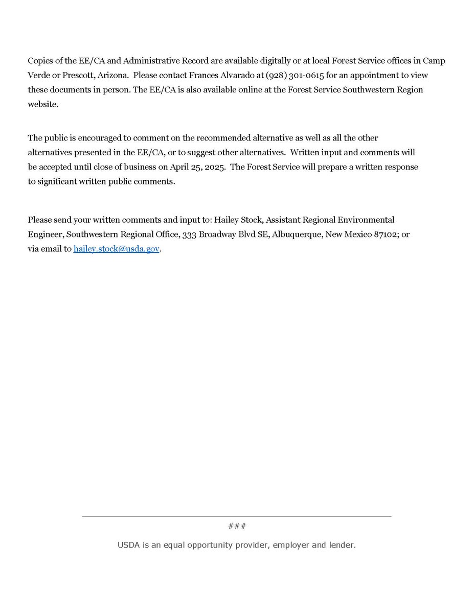 Public comment sought on draft Engineering Evaluation/Cost Analysis report for Gold Bullion Mine clean-up project; News release dated 3/19/25: fs.usda.gov/detail/prescot…