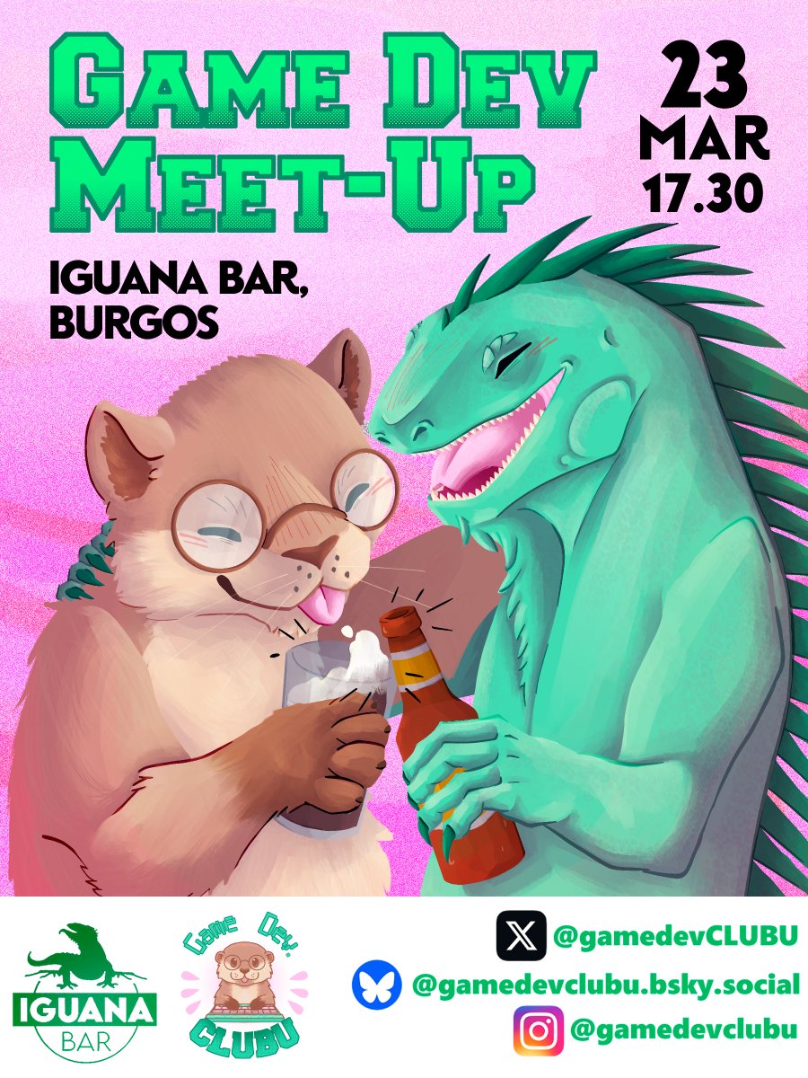 gamedevCLUBU's tweet image. 🎮¡VUELVE EL GAME DEV MEET-UP! 🍻
Tras el éxito del primer encuentro, nos vemos para más charlas, networking y pasión por el desarrollo de videojuegos. Si eres dev, artista, músico o simplemente amas los videojuegos, ¡únete!
📍Iguana Bar, Burgos
📅 23/03 - 17:30
🎟️ Entrada libre