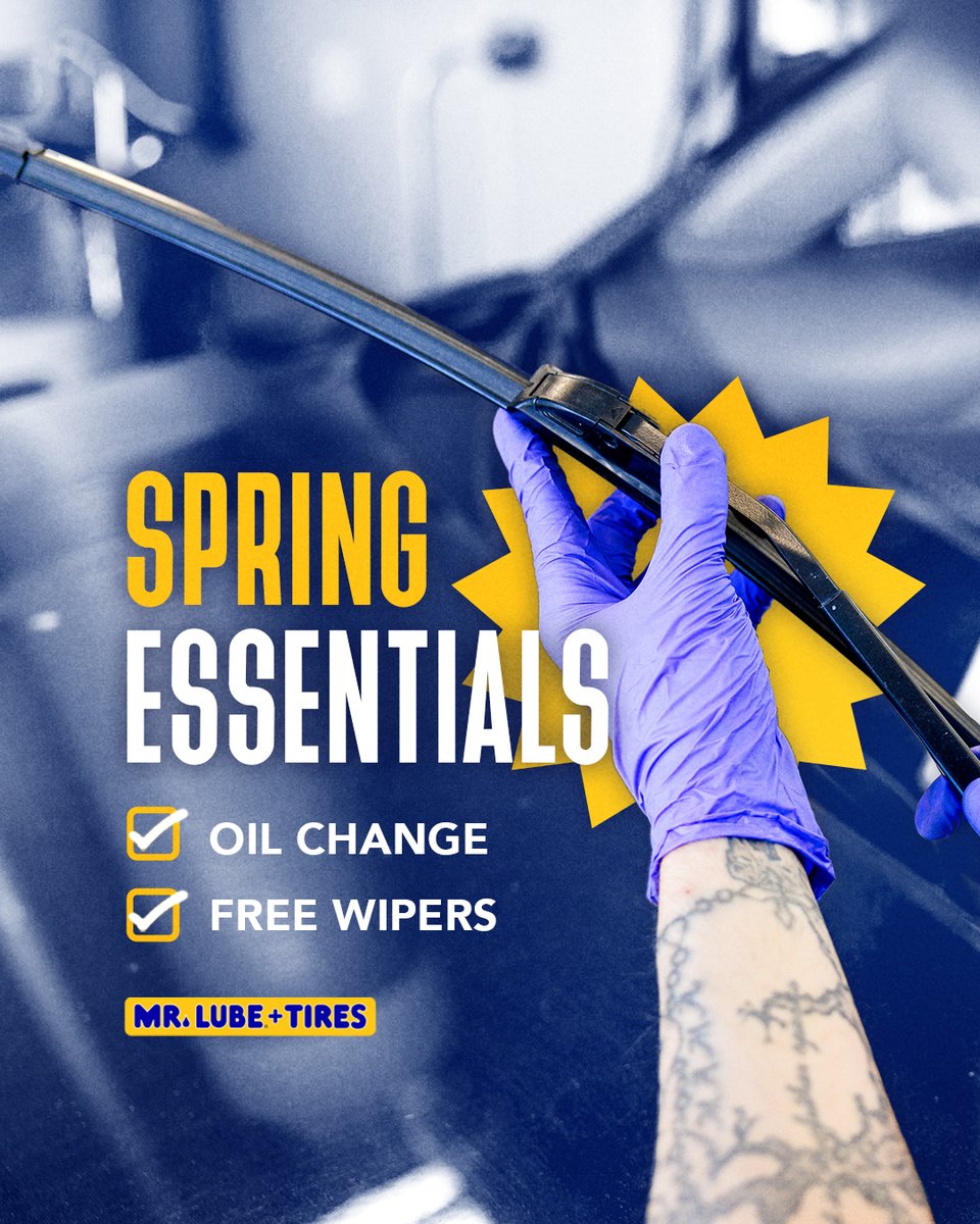 Prepping your car for the season? Don't forget your oil change AND FREE wipers! 

Ends 4/6. Download your coupon here 👉 mrlube.com/en/promos/wipe…