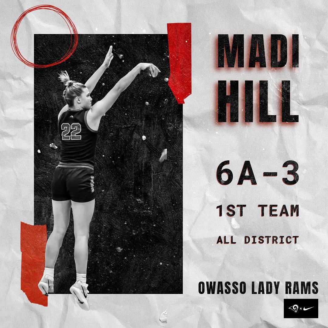 Madi Hill (@madi__hill) on Twitter photo Grateful to be picked for 1st team! 🐏🏀
<a href="/Ram_Basketball/">Owasso Rams Basketball</a> <a href="/KendyWendy03/">Kendall (Standy) Woodward</a> <a href="/CyFairOklahoma/">CyFair Elite Oklahoma</a> <a href="/CFEliteSports/">CyFair Elite Sports</a> @Coach_Mathurin <a href="/JoshAtkinson310/">Josh Atkinson</a> <a href="/okprepsextra/">OK Preps Extra</a> @c1osen <a href="/PGHOklahoma/">Prep Girls Hoops Oklahoma</a> <a href="/TWSportsExtra/">Tulsa World Sports</a> <a href="/RL_HoopsOK/">RecruitLook Hoops Oklahoma</a> <a href="/JrAllStarBB/">Jr. All-Star Girls Basketball</a> <a href="/WBBGems/">Womens Hoops Hidden Gems</a> <a href="/talkinghoops23/">TALKING HOOPS</a> <a href="/RL_HoopsOK/">RecruitLook Hoops Oklahoma</a> <a href="/MMBR_CoachGBell/">Major Movez Basketball Review #MMBR</a> <a href="/Okbetweenlines/">OKHSGBBBetweentheLines</a> Grateful to be picked for 1st team! 🐏🏀
<a href="/Ram_Basketball/">Owasso Rams Basketball</a> <a href="/KendyWendy03/">Kendall (Standy) Woodward</a> <a href="/CyFairOklahoma/">CyFair Elite Oklahoma</a> <a href="/CFEliteSports/">CyFair Elite Sports</a> @Coach_Mathurin <a href="/JoshAtkinson310/">Josh Atkinson</a> <a href="/okprepsextra/">OK Preps Extra</a> @c1osen <a href="/PGHOklahoma/">Prep Girls Hoops Oklahoma</a> <a href="/TWSportsExtra/">Tulsa World Sports</a> <a href="/RL_HoopsOK/">RecruitLook Hoops Oklahoma</a> <a href="/JrAllStarBB/">Jr. All-Star Girls Basketball</a> <a href="/WBBGems/">Womens Hoops Hidden Gems</a> <a href="/talkinghoops23/">TALKING HOOPS</a> <a href="/RL_HoopsOK/">RecruitLook Hoops Oklahoma</a> <a href="/MMBR_CoachGBell/">Major Movez Basketball Review #MMBR</a> <a href="/Okbetweenlines/">OKHSGBBBetweentheLines</a>