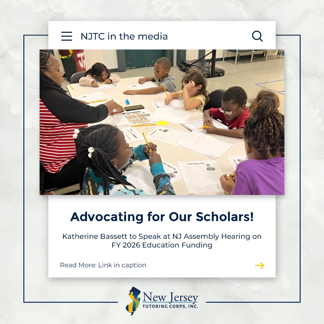 Education is opportunity &amp; opportunity needs investment. Today, our CEO, Katherine Bassett, testified before the NJ Assembly Budget Committee, advocating for high-impact tutoring. With 12,500+ scholars served &amp; 550% math gains, the impact is clear.  bit.ly/4kC5ApU