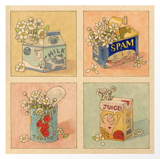 I love how almost anything can be a flower pot! #Whimsical #illustration by <a href="/feliciachiao/">Felicia</a>. Found here bit.ly/milkflowers