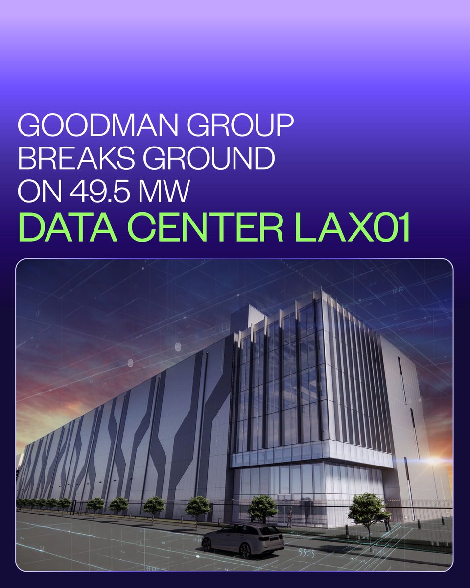 Goodman Group (@goodman_group) on Twitter photo We’ve broken ground on Goodman LAX01 Vernon - a 49.5 MW data center in the <a href="/city_of_vernon/">The City Of Vernon</a>, just four miles from DTLA and One Wilshire. With low latency and robust fiber connectivity, LAX01 is designed with high levels of redundancy and flexibility. brnw.ch/LA We’ve broken ground on Goodman LAX01 Vernon - a 49.5 MW data center in the <a href="/city_of_vernon/">The City Of Vernon</a>, just four miles from DTLA and One Wilshire. With low latency and robust fiber connectivity, LAX01 is designed with high levels of redundancy and flexibility. brnw.ch/LA