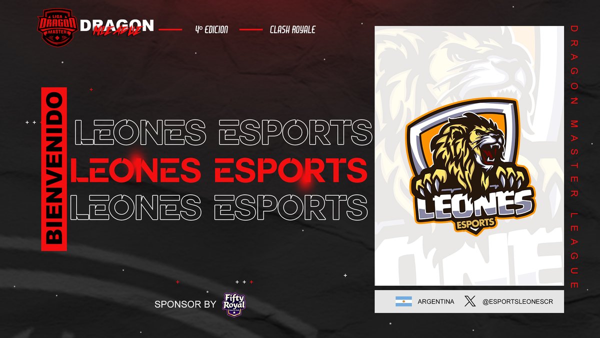 Dragon MLeague (@liga_dragonmgg) on Twitter photo #CR | Presentación✨ | 30/36 🔥
🇦🇷 | <a href="/EsportsLeonesCR/">Leones eSports</a>
Gran equipo que viene demostrando mucho en las ediciones pasadas, vienen a dar el golpe para llevarse en torneo a sus vitrinas 🤩🥵
#DragonMLeague #GoDML #CR | Presentación✨ | 30/36 🔥
🇦🇷 | <a href="/EsportsLeonesCR/">Leones eSports</a>
Gran equipo que viene demostrando mucho en las ediciones pasadas, vienen a dar el golpe para llevarse en torneo a sus vitrinas 🤩🥵
#DragonMLeague #GoDML