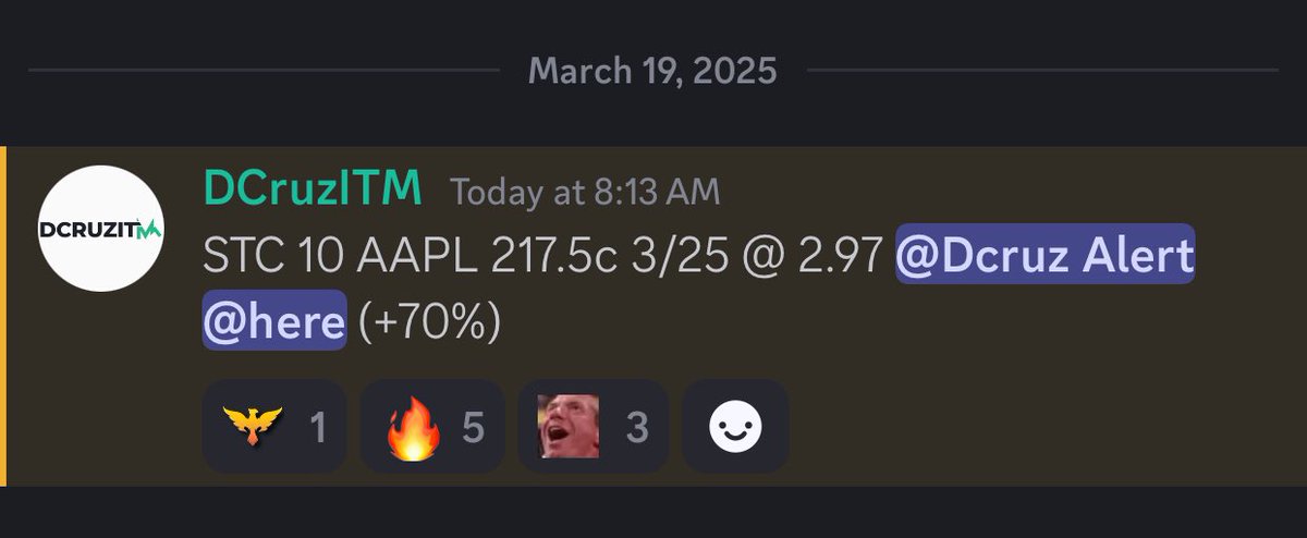 dcruzitm's tweet photo. Started the day out right. Closed $AAPL swings ITM near HOD for +70%. 

An Apple a day they say… 🍏
$SPY $QQQ https://t.co/Dvr29mtfMV