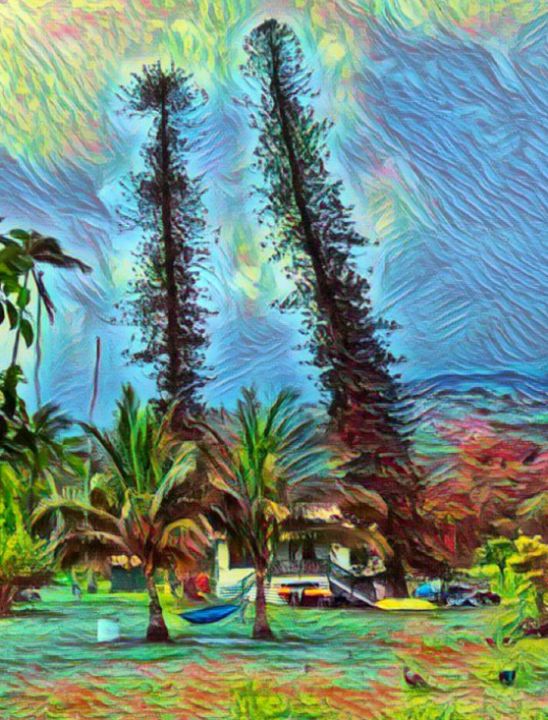 Art of the Day: "Small Cottage Leaning Tree". Buy at: ArtPal.com/cindyp?i=27156…