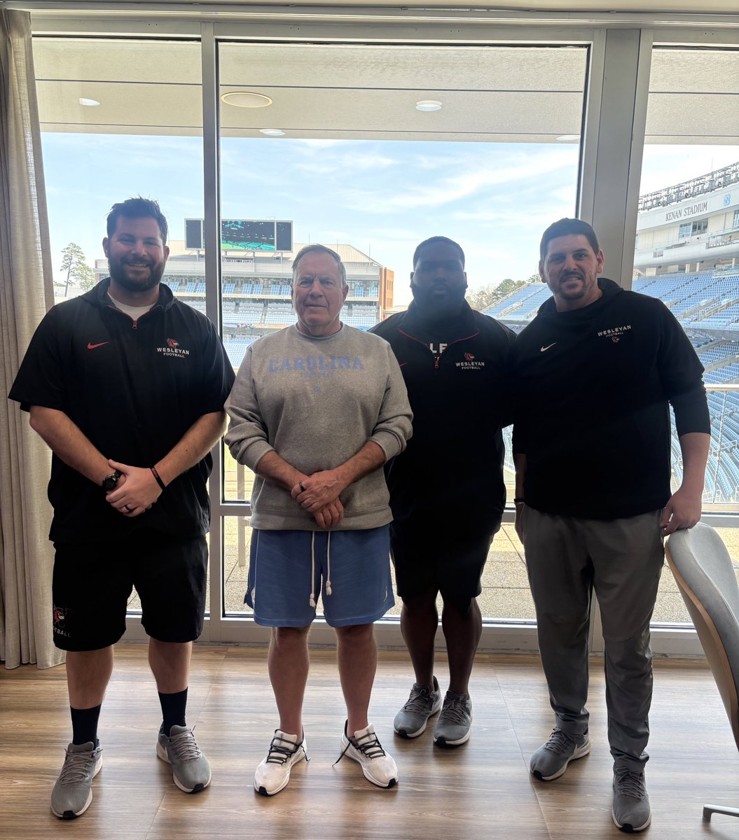 Wesleyan University Football (@wes_football) on Twitter photo Big thank you to Coach <a href="/Belichick_B/">Bill Belichick</a> and his staff for a great couple of days in Chapel Hill <a href="/UNCFootball/">Carolina Football</a> ‼️
#GoHeels Big thank you to Coach <a href="/Belichick_B/">Bill Belichick</a> and his staff for a great couple of days in Chapel Hill <a href="/UNCFootball/">Carolina Football</a> ‼️
#GoHeels