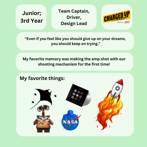 PiBotics FRC3814 (@piboticsfrc3814) on Twitter photo Today, we are celebrating our amazing team captain and driver: Blake A. He loves 3D printing, designing new things on CAD, and NASA! <a href="/FRCTeams/">FIRST Robotics Competition</a> <a href="/FIRSTweets/">FIRST</a> <a href="/IgniteAtRIC/">Ignite Institute</a> #FRC #FIRSTrobotics Today, we are celebrating our amazing team captain and driver: Blake A. He loves 3D printing, designing new things on CAD, and NASA! <a href="/FRCTeams/">FIRST Robotics Competition</a> <a href="/FIRSTweets/">FIRST</a> <a href="/IgniteAtRIC/">Ignite Institute</a> #FRC #FIRSTrobotics