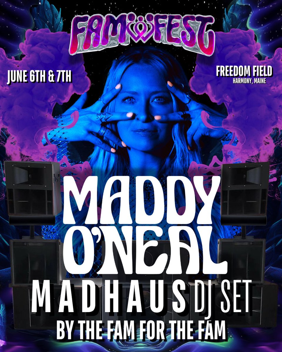 By the fam for the fam 💪 Pumped to be bringing y’all some MADHAUS to Harmony Maine this June… late night bout to go off !! See you this summer FAM Fest 2025 !!