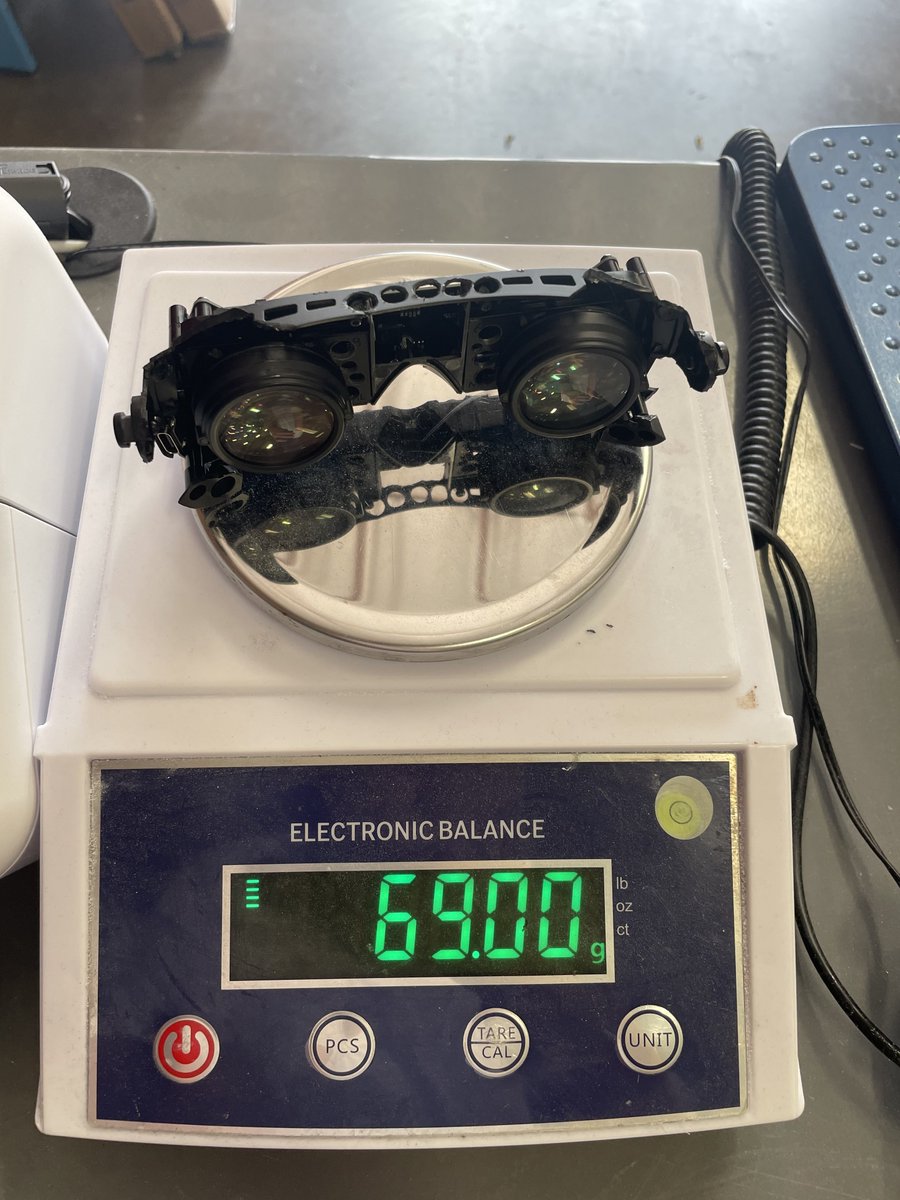 A 69-gram Bigscreen Beyond is fully possible, as demonstrated by our Head of Hardware and co-creator of Beyond, <a href="/PhilipKrejov/">Philip Krejov</a> 

(please dear god don't do this at home and send a warranty support request after you break it)

Perhaps one day we can make a lighter Beyond, 69 grams