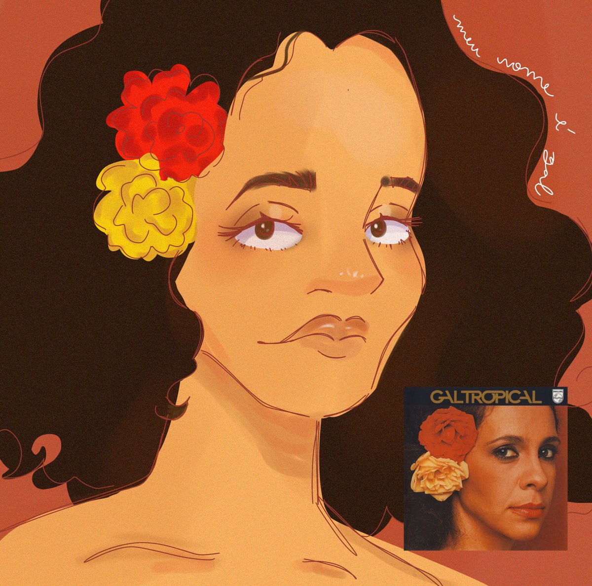 Arte_ilustra's tweet photo. Oiii desenhei a Gal, me inspirei na capa de um dos meus álbuns favoritos dela que é Gal Tropical.🌞 https://t.co/gYcZdDP5Cm