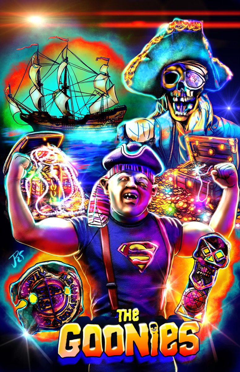 PescEffects's tweet photo. ☆#NEWART/#SPONSOREDCOMMISSION☆
"Goonies Never Say Die!" and they're proving it next month at #AwesomeCon for a 40TH ANNIVERSARY Cast Reunion. Big Thanks to Patrick for Sponsoring this piece. Jerry had a lot of fun with it.
#PescEffects #TheGoonies #Goonies #GooniesNeverSayDie https://t.co/d675zdpAbA