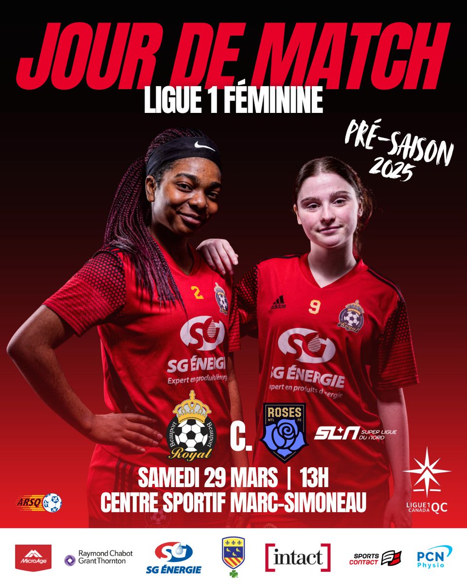 SamGhrib's tweet image. UN RENDEZ-VOUS HISTORIQUE AVEC LE SOCCER FÉMININ !
LE ROYAL BEAUPORT ACCUEILLE LA NOUVELLE ÉQUIPE PROFESSIONNELLE LES ROSES DE MONTRÉAL POUR UN MATCH INÉDIT!