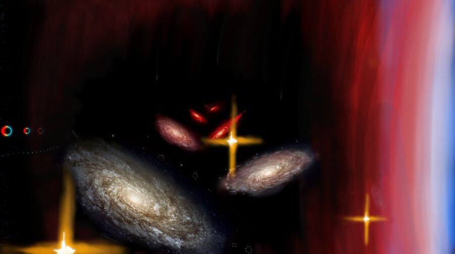 AlexJayBrady's tweet photo. The universe is doomed, the Enemy is too strong. The Lords of visible matter decided the only option was flight. They ride galaxies red shifting into the beyond, where the Enemy cannot follow. The migration takes a mere billion years then the door to elsewhere shuts forever. https://t.co/plx4UJZnvl