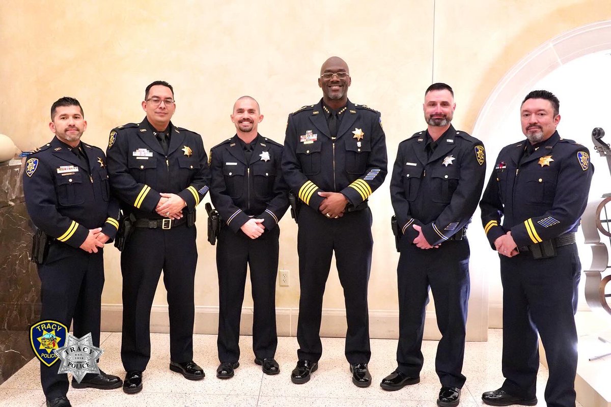 tracypd's tweet photo. Last night, we proudly welcomed Officer Zacc Baker and Officer Richard Francis to Tracy PD as our newest lateral officers. We also celebrated the well-earned promotions of Corporal Andrew Glover, Sergeant Matt Grijalva, Lieutenant Daniel Garcia, and Captain Miguel Contreras—each of whom has demonstrated outstanding leadership and commitment to our community.

Congratulations to all! We look forward to the impact you will continue to make in keeping Tracy safe. 💙👏