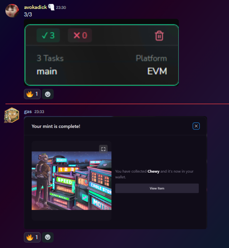 bro minted with hands and ofc our minting bot hit too

built different