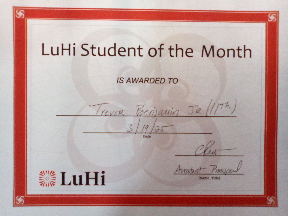 Honored to be named March Junior Student of the Month at #Luhi Grateful for the recognition and the support from my teachers, coaches, and classmates. 

<a href="/LuHiFootball/">LuHi Football</a> <a href="/WeAreLuHi/">LuHi</a>
#StudentOfTheMonth #LuHiPride