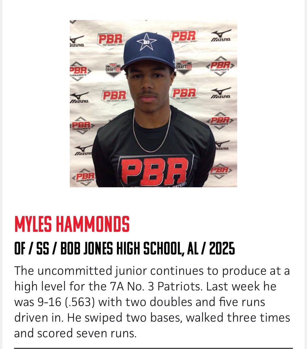 Thank you <a href="/PrepBaseballAL/">Prep Baseball Alabama</a> for the write up.