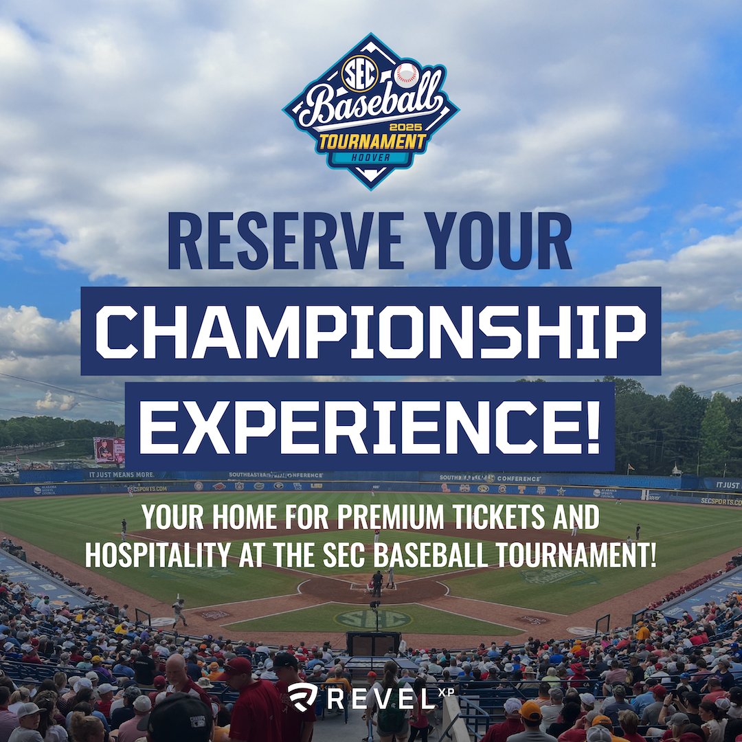 📢 2025 SEC Baseball Tournament premium ticket and hospitality packages from <a href="/REVELxpOfficial/">REVELxp</a> are officially on sale!

Enjoy premier seating, exclusive hospitality, and unmatched access the biggest event in college baseball.

🎟️ secsports.social/bsbhosp

#SECBSB x #SECTourney