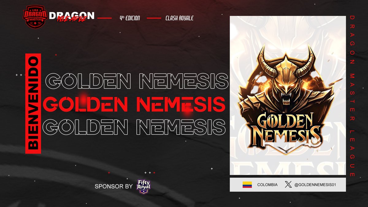 Dragon MLeague (@liga_dragonmgg) on Twitter photo #CR | Presentación✨ | 33/36 🔥
🇨🇴 | <a href="/GoldenNemesis01/">Golden Némesis</a>
Equipo desde colombia, debutando en esta edicion con gran enfoque en el titulo 🥵
#DragonMLeague #GoDML #CR | Presentación✨ | 33/36 🔥
🇨🇴 | <a href="/GoldenNemesis01/">Golden Némesis</a>
Equipo desde colombia, debutando en esta edicion con gran enfoque en el titulo 🥵
#DragonMLeague #GoDML