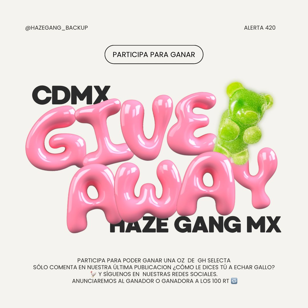 OZ GRATIS ‼️ Acá la dinámica bandita 
@hazegang_backup en Instagram 

instagram.com/hazegang_backu…

A los 100 rt 🔁 anunciamos ganador/a