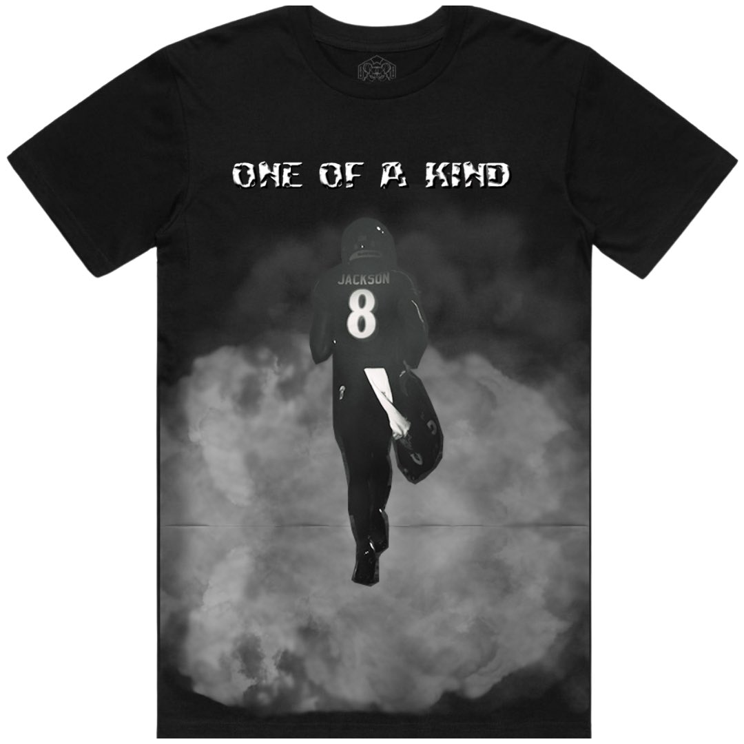 ‼️NEW DROP‼️”ONE OF A KIND”

Visit “era8apparel.com” to check out our t-shirt collection!
•
•
#lamarjackson #era8apparel #truzz #ljent #foreverdreamers #you8yet #wilddog #truzzproductionz #lamarjacksonentertainment #lamarjacksonexperince #youregoingtogetabowloutofme