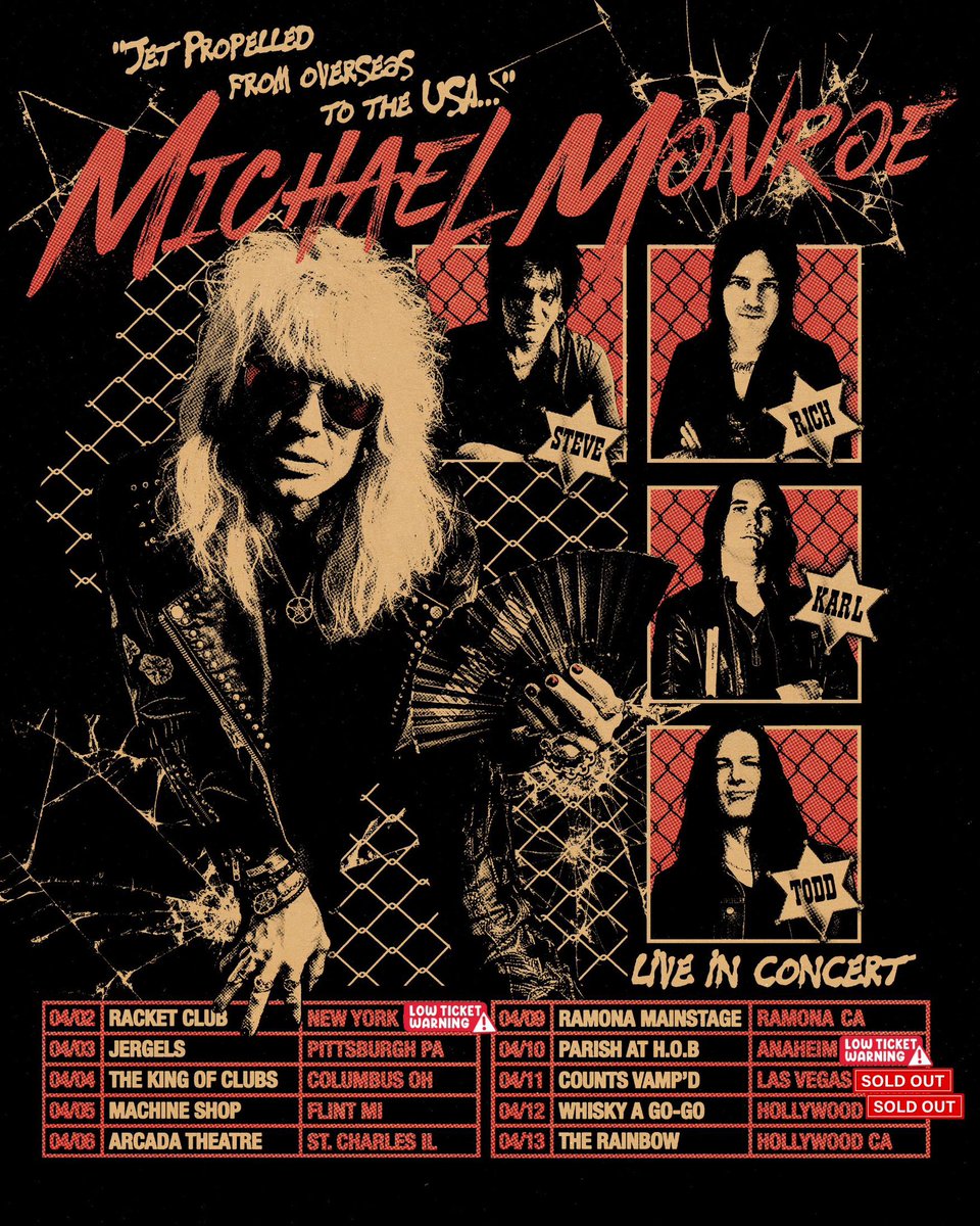 2 weeks to go until our first USA tour in 9 years! Tickets selling fast - get yours here linktr.ee/michaelmonroeo…