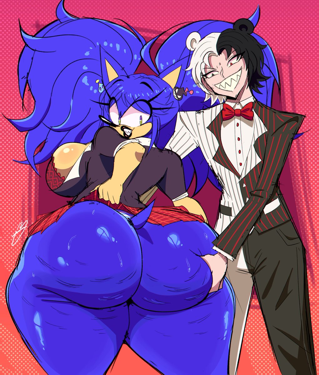 Comm for <a href="/TpsJosecuno/">Josecuno TPS</a> of Sonko Enoshima and their human Monokuma design, thx for buying ‼️😈💔