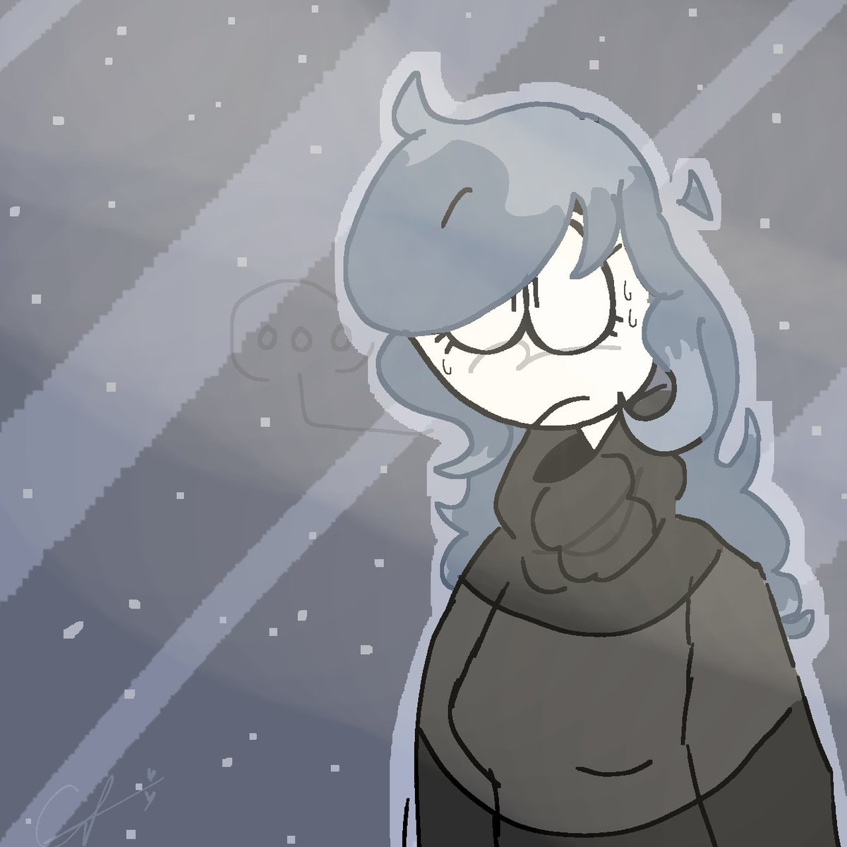 SNOWYANIME2's tweet photo. This is me irl... Kinda.. I don't really have that much blue hair but I gaved myself blue hair.. LOL... #spookymonth #artstyle #art #ibispaint #fingerdrawing https://t.co/uJQliSMjBB