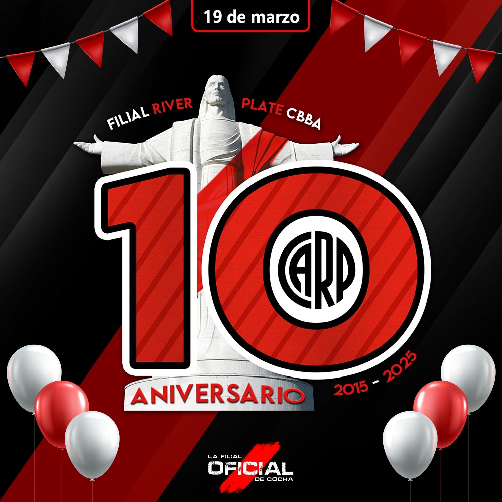 filialrivercbba's tweet photo. @lombardigus y @juancortese un abrazo monumental desde la FILIAL COCHABAMBA en Bolivia.
Hoy cumplimos DIEZ AÑOS y festejamos viendo a River por @TyCSports https://t.co/fF7NbzgoO2