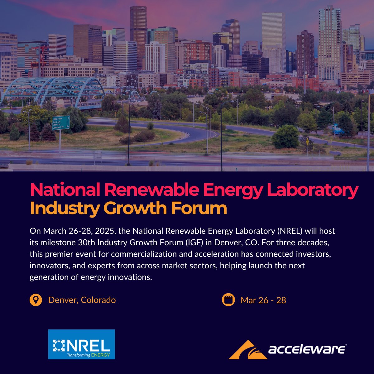 We’re excited to attend the National Renewable Energy Laboratory's Industry Growth Forum from March 26–28!