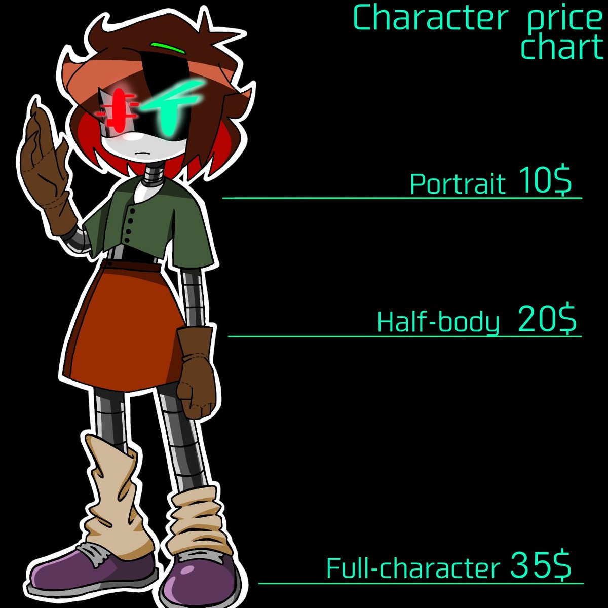 OmegaMaximus1's tweet photo. Small price chart for characters. #pricechart #drawing #comissionsopen #comission https://t.co/Dnc9pzKzof